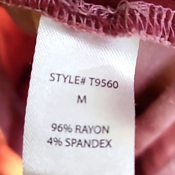 Rae Mode Pink & Maroon Tie-dye Pullover Top, Short Sleeves, Size Medium - Picture 8 of 9